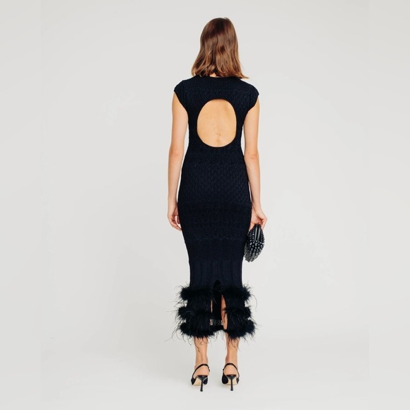 NWT Ostrich Feather Dress torn by Ronny Kobo - Picture 2 of 9